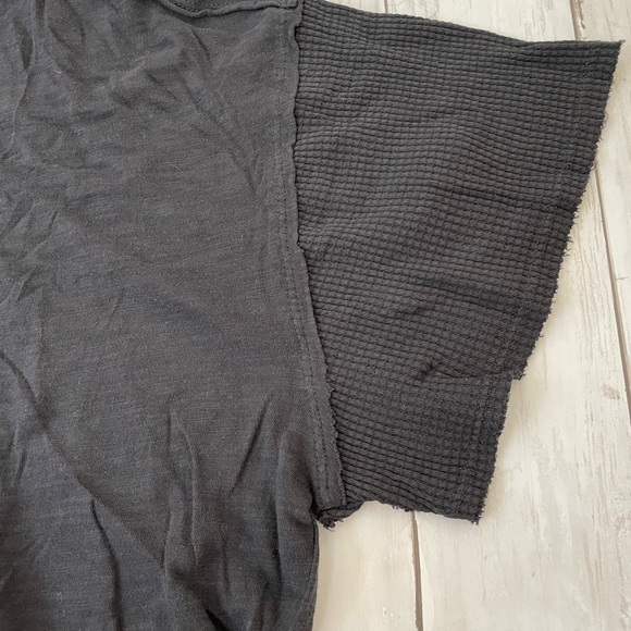 Free People Black Top Mix Media L black bohemian granny core cottage summer - Picture 2 of 4